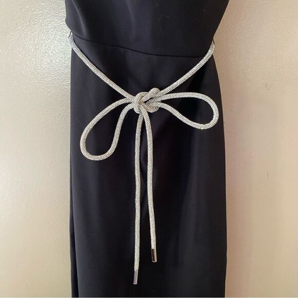 NBD Camille midi dress crystal rope belt strapless cocktail wedding Revolve XS - Picture 10 of 13